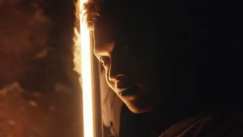 Dramatic Profile Portrait with Soft Lighting Stock Footage 296680668