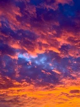 Dramatic purple and orange sunset in Australia Stock Photos