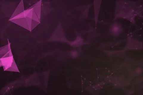 A dramatic purple digital composition of translucent polygons, glowing node.. 스톡 일러스트