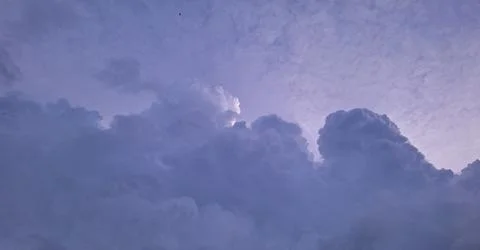 Dramatic Purple Storm Clouds Dusk Sky Background Stock Photos
