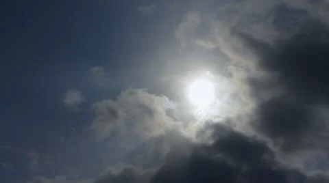 Dramatic Rain Clouds Cover Sun, Time Lapse HD Stock Footage