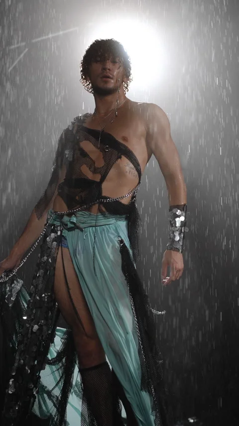 Dramatic Rain Dance Performance Captured in Beautiful Motion for All to Witness Stock Footage 313584888