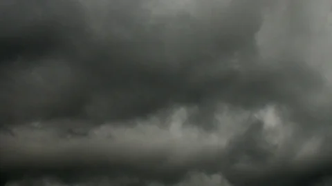 Dramatic rainy clouds timelapse, closeup view Stock Footage 80281040