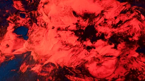 Dramatic Red and Black Abstract Fluid Motion Background in 4K Stock Footage 336392362