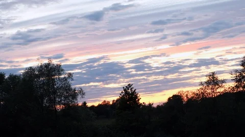 Dramatic red clouds and sunset Video stock 98560131