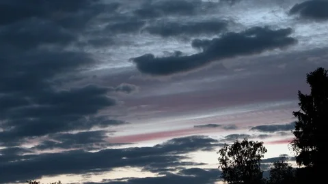 Dramatic red clouds and sunset Stock Footage 98560648