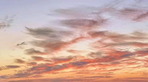 Dramatic red colored clouds in sunset sky Stock-Fotos