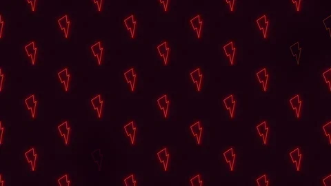 Dramatic red lightning bolt pattern wallpaper on black background Stock Footage 274183371