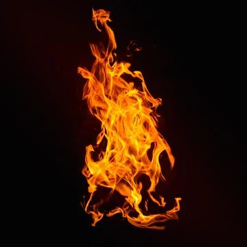 Dramatic red, orange, yellow flame and smoke rising against a dark backgrou.. Stock Photos