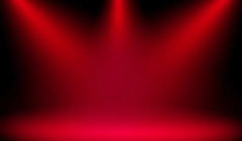 Dramatic red spotlight background with beams of light Illustrazione stock
