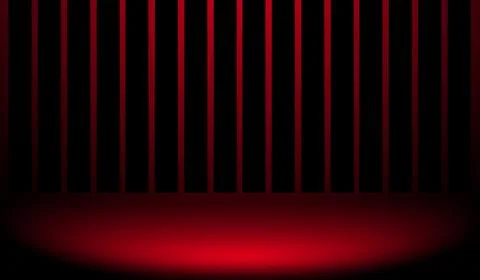 Dramatic red spotlight on a dark background with vertical lines Ilustración de archivo