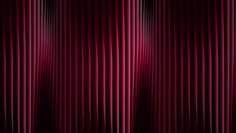 Dramatic Red Stage Curtains Revealing Performance Space Stock Footage 340410852