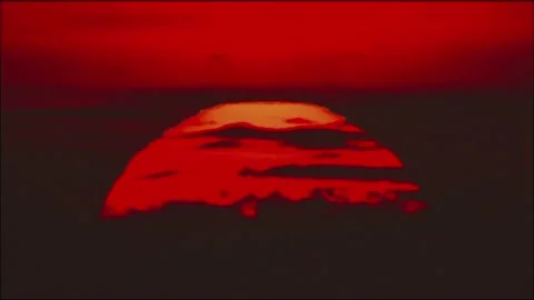 Dramatic Red Sunset with Cloud Silhouettes Timelapse Stock-Footage 327268692