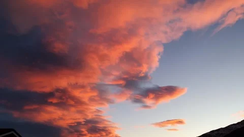 Dramatic red sunset with a fiery sky and intense warm colors creating a pow.. Stock Footage 327007305