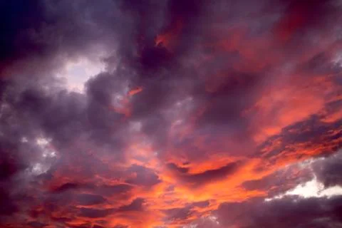 Dramatic red sunset sky Stock Photos