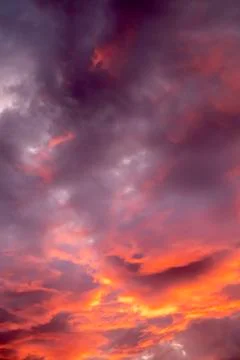 Dramatic red sunset sky Stock Photos