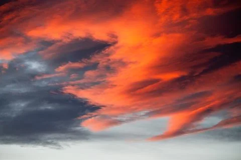 Dramatic Red Sunset Sky Storm Clouds Bulgaria Stock Photos