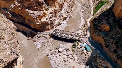 Dramatic River Junction at Khab Sangam Himachal Video stock 329324647