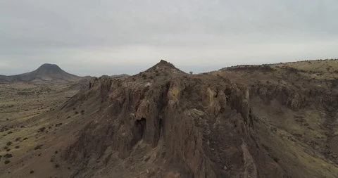 Dramatic rock faces near Alpine, Texas drone aerial 4K Stock Footage 111316101