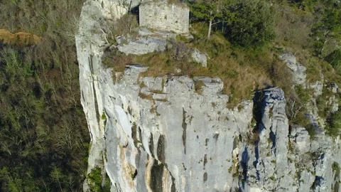 Dramatic rock formations in Istria aerial view Stock Footage 327071573