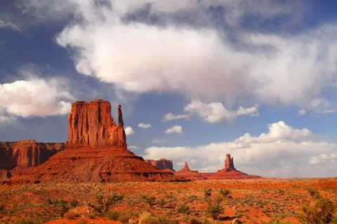 Dramatic rock formations in the navajo park monument valley Stock Photos