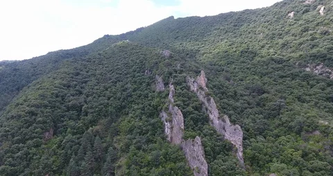 Dramatic rocks - drone - sobron 1 Stock Footage 94049475