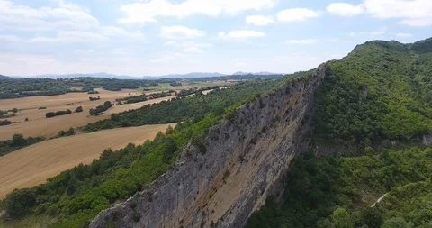Dramatic rocks - drone - sobron 3 Stock Footage 94049737