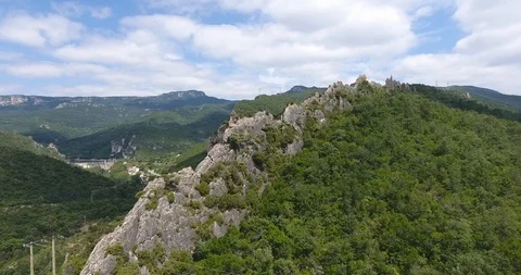Dramatic rocks - drone - sobron 5 Stock Footage 94049538