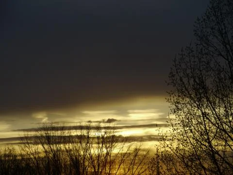 Dramatic romantic autumn sky Stock Photos