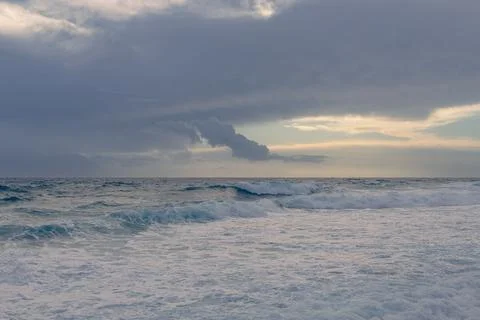 Dramatic Rough Waves in Paphos, Cyprus Stock Photos
