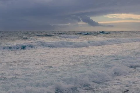 Dramatic Rough Waves in Paphos, Cyprus Stock Photos