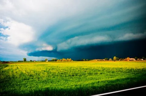 Dramatic rural landscape before storm Stock Photos
