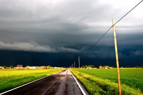 Dramatic rural landscape before storm Stock Photos