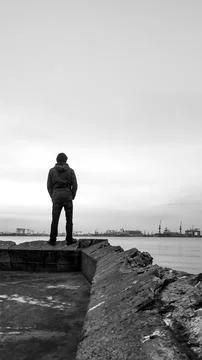 Dramatic scene Black and White Scene with Copy Space Text imagene Stock Photos