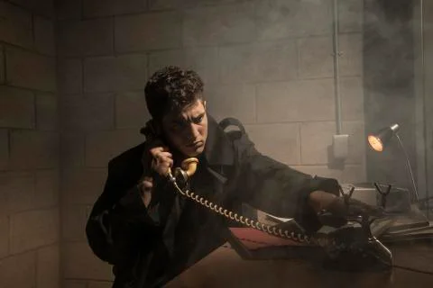 Dramatic scene of a detective Stock Photos