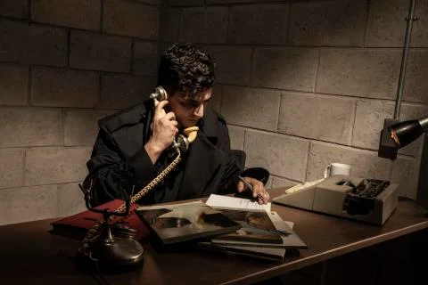 Dramatic scene of a detective Stock Photos