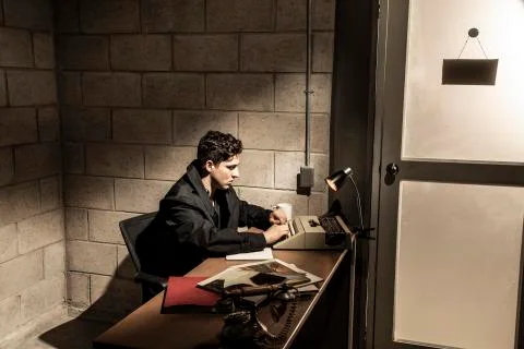 Dramatic scene of a detective Stock Photos