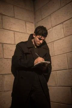 Dramatic scene of a detective Foto stock