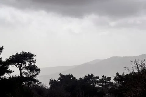 A Dramatic Scene from a Mountain Foto stock