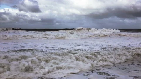 Dramatic scene. Waves in the churning Atlantic. Stock Footage 230160317
