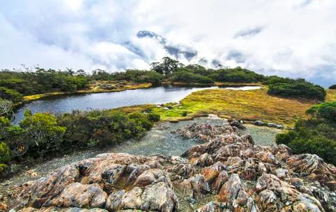 Dramatic scenery on Key Summit, New Zealand Stock Photos