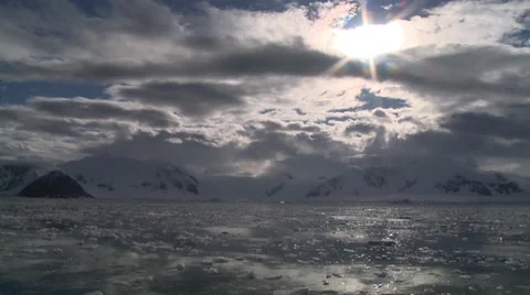 Dramatic sea- and ice-scape, Antarctica Stock Footage 34314708