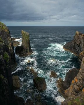 Dramatic Sea Cliffs, Isle of Harris and Lewis, Scotland Stock Photos