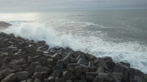 Dramatic Sea Waves. Beautiful Nature Landscape  Stock Footage 167946009