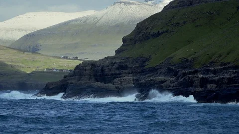 Dramatic seascape of Faroe Islands. Stock Footage 117569793