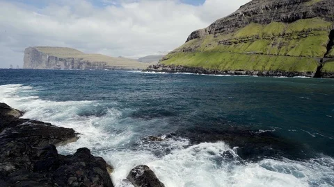 Dramatic seascape of Faroe Islands. Stock Footage 117570296