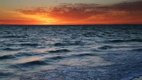 Dramatic Seaside Sunset Loop Video stock 72260924