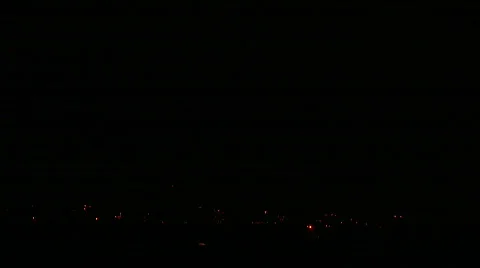 Dramatic sequence of lightning strikes amongst city buildings. Stock Footage 503802