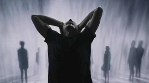 Dramatic Shadows Mental Health Struggle Dark Silhouettes Inner Demons Expression Stock Footage 288887249