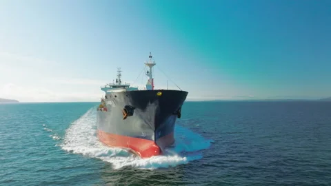 Dramatic shot of bow of tanker ship 4k10 bit Stock Footage 171676165